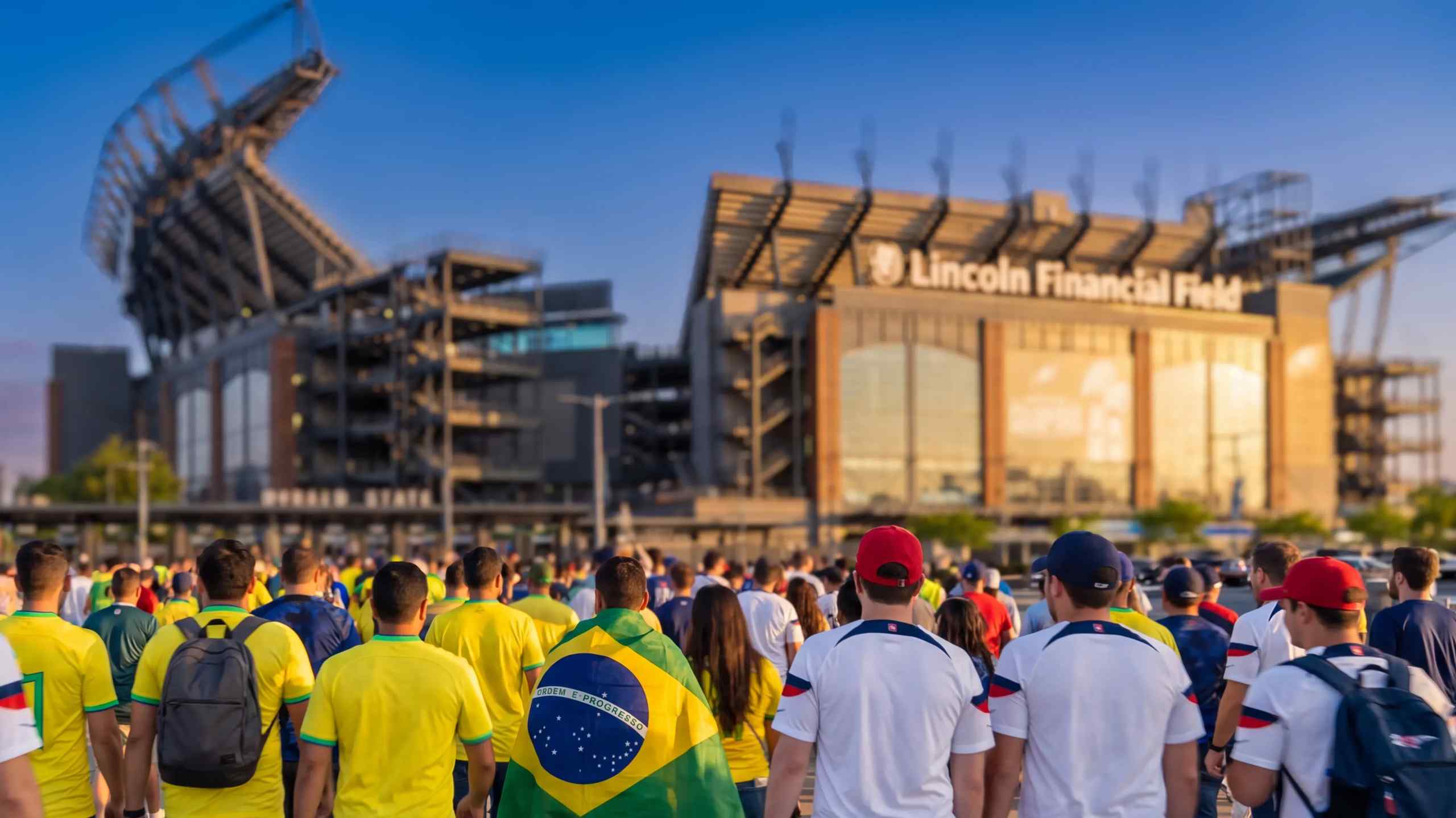 World cup fans converge on Lincoln Financial Field.